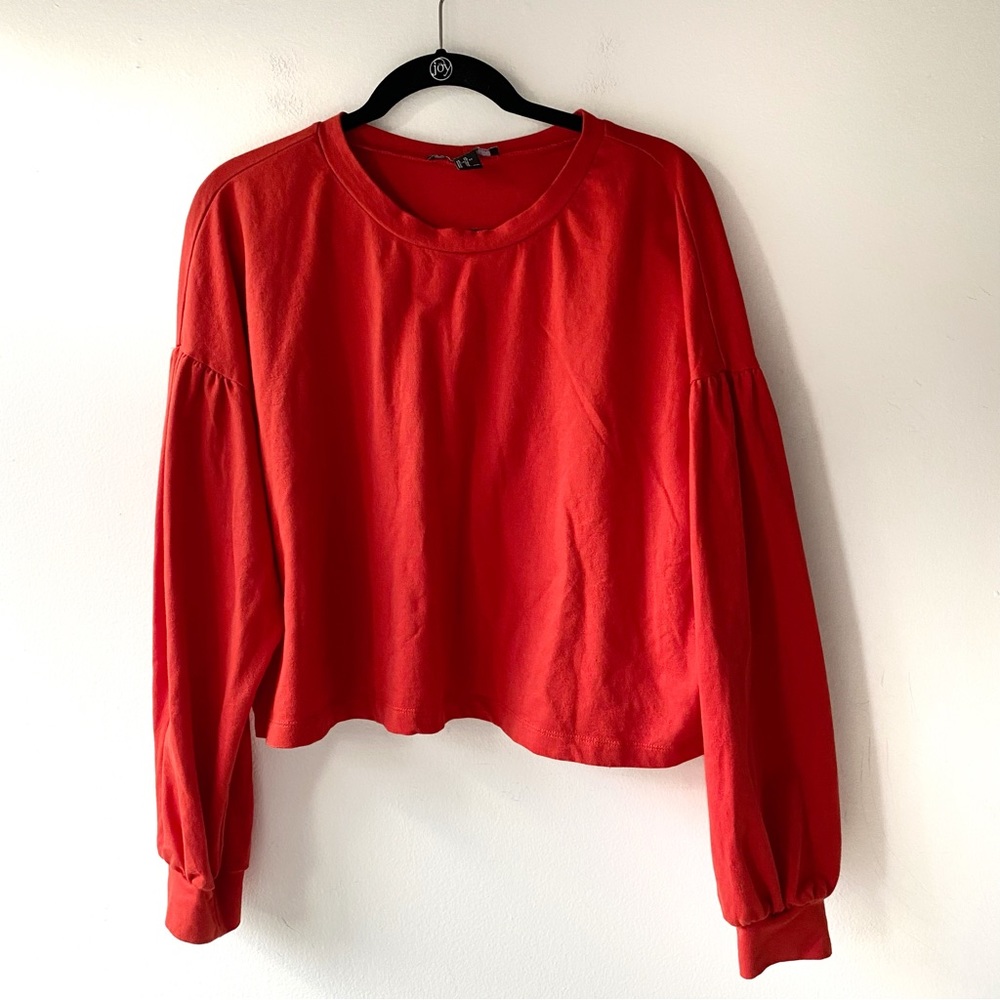 forever 21 red cropped sweatshirt